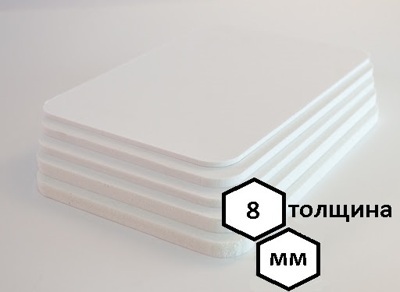 ПВХ Vikupor стандарт (0,48 гр/см3) 8х2050х3050 мм белый