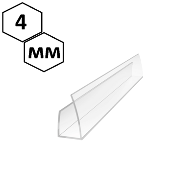Профиль торцевой П 4 мм L=2,1м проз.