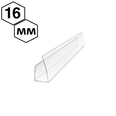 Профиль торцевой П 16 мм L=2,1м проз.
