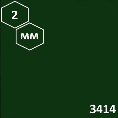 ПОЛИСТИРОЛ 2 мм Т.-ЗЕЛЁНЫЙ гл. 2000х3000 цвет 3414